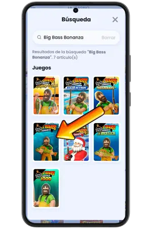 Encuentra Big Bass Bonanza en la biblioteca de juegos.