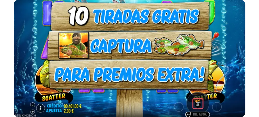 Inicio del juego de bonus con giros gratis